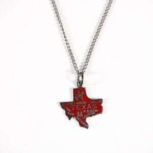 925 Sterling Silver Texas Lone Star State Pendant Chain Link Necklace Jewelry
